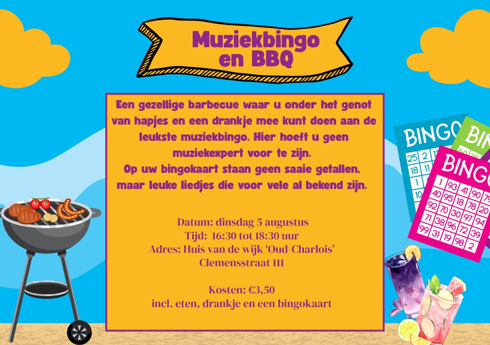 πΆπ₯ Muziekbingo & BBQ in Oud-Charlois!