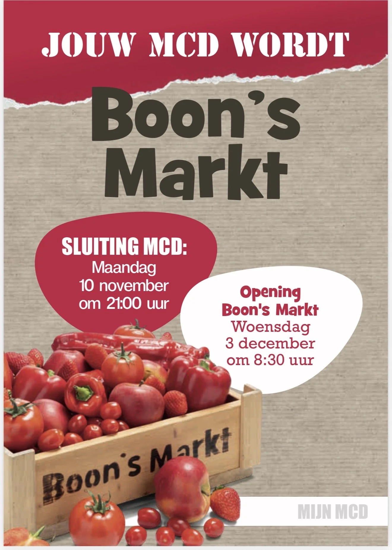 Jouw vertrouwde MCD wordt Boon’s Markt – een frisse start in Charlois