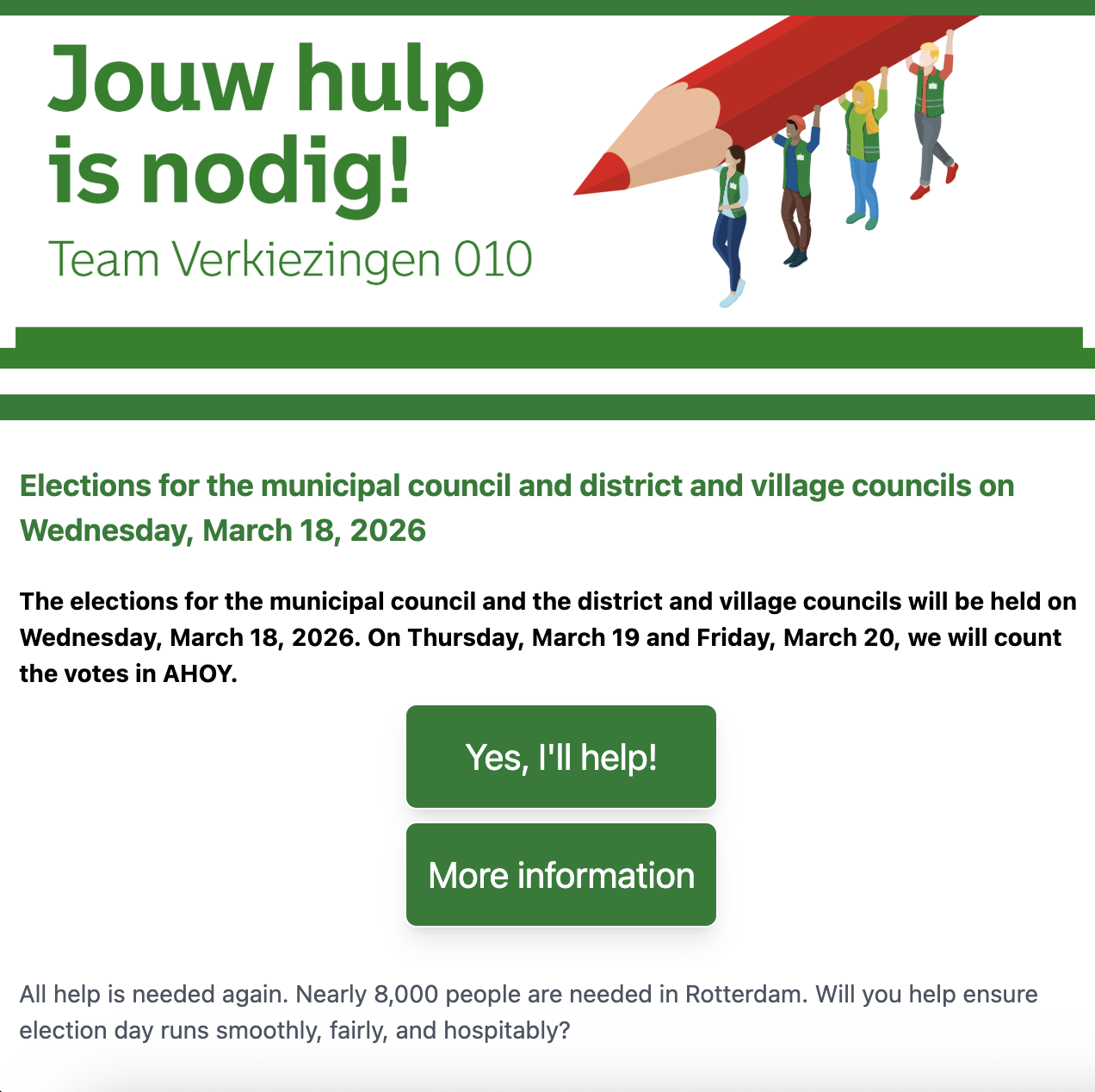 Hulp gezocht voor stembureaus