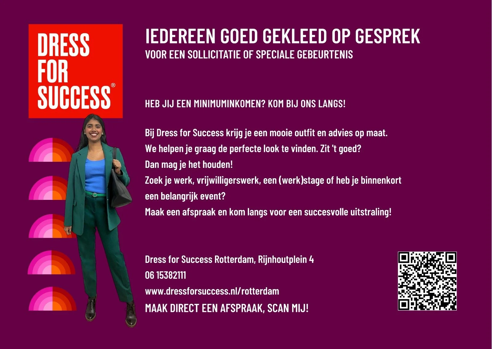Goed gekleed en met vertrouwen op gesprek