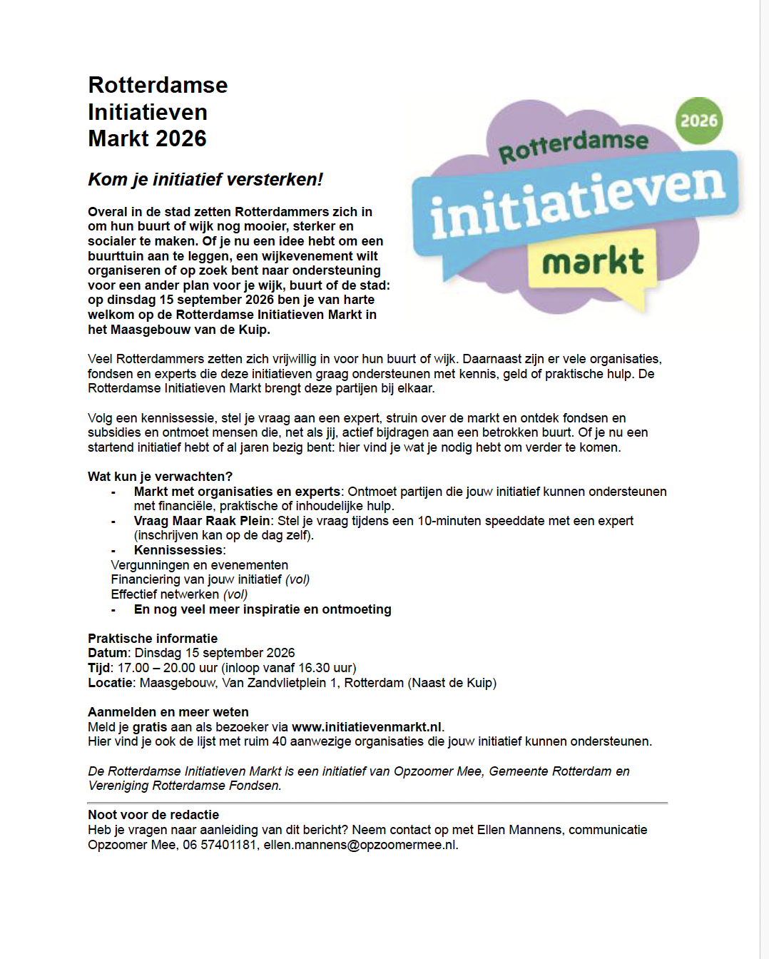 Rotterdamse Initiatieven Markt 2026