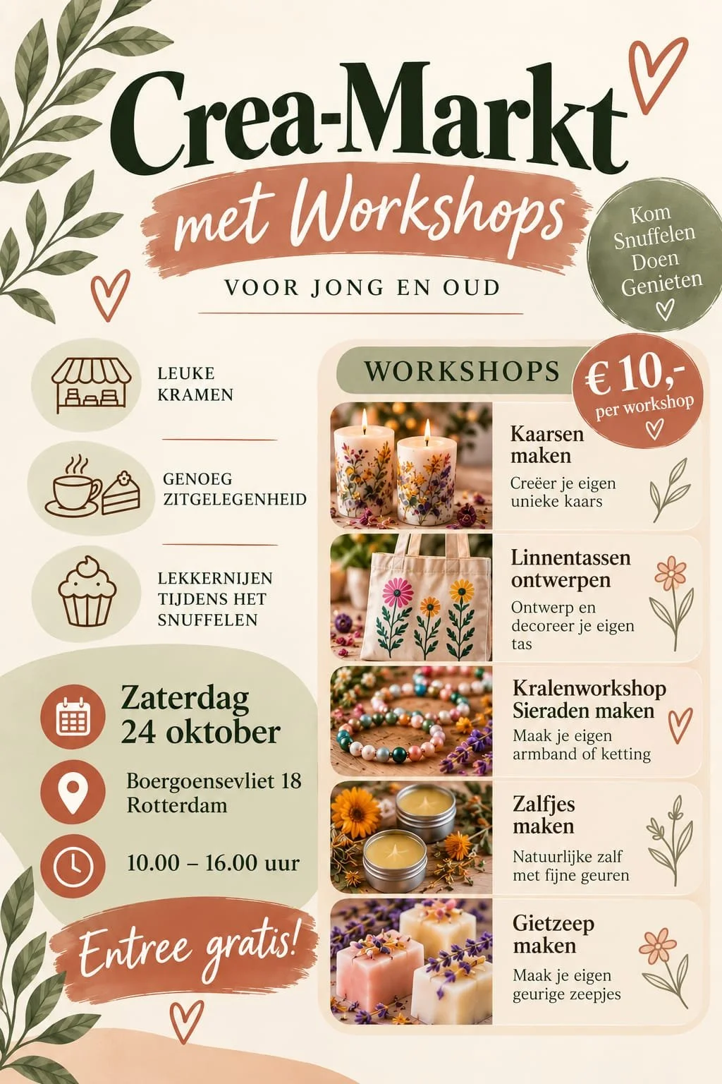 🎨 Kom snuffelen, maken en genieten op de Crea-Markt!