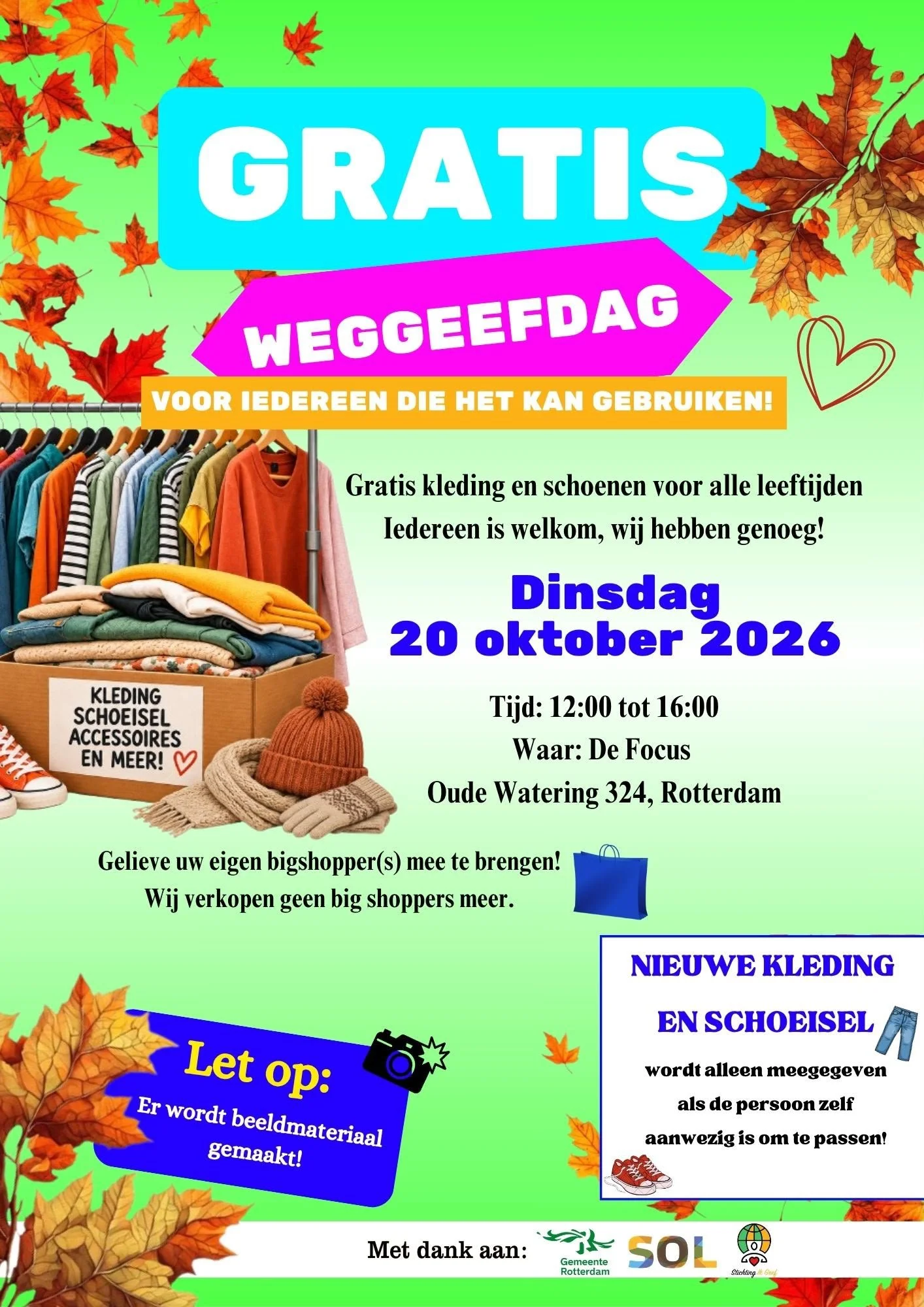 🍂 Gratis weggeefdag bij De Focus! 👕👟