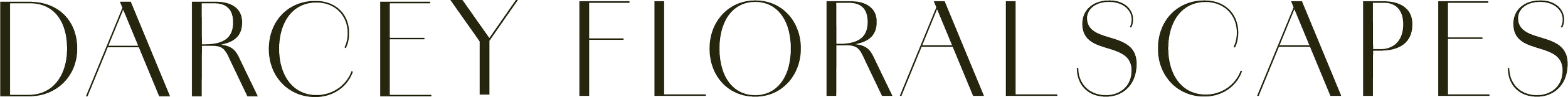 Text logo that says 'Darcy Floralscapes' with a black background and elegant font.
