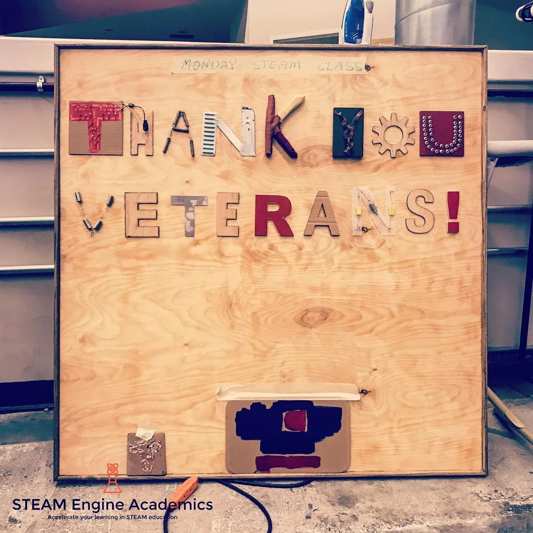 Celebrating our veterans, the maker way 🇺🇸 #STEAM_Engine_Academics #STEAM #STEM #education #science #technology #engineering #art #mathematics #makerSpace #designThinking #youthMakers #creativity #ourVeterans #thankYou
