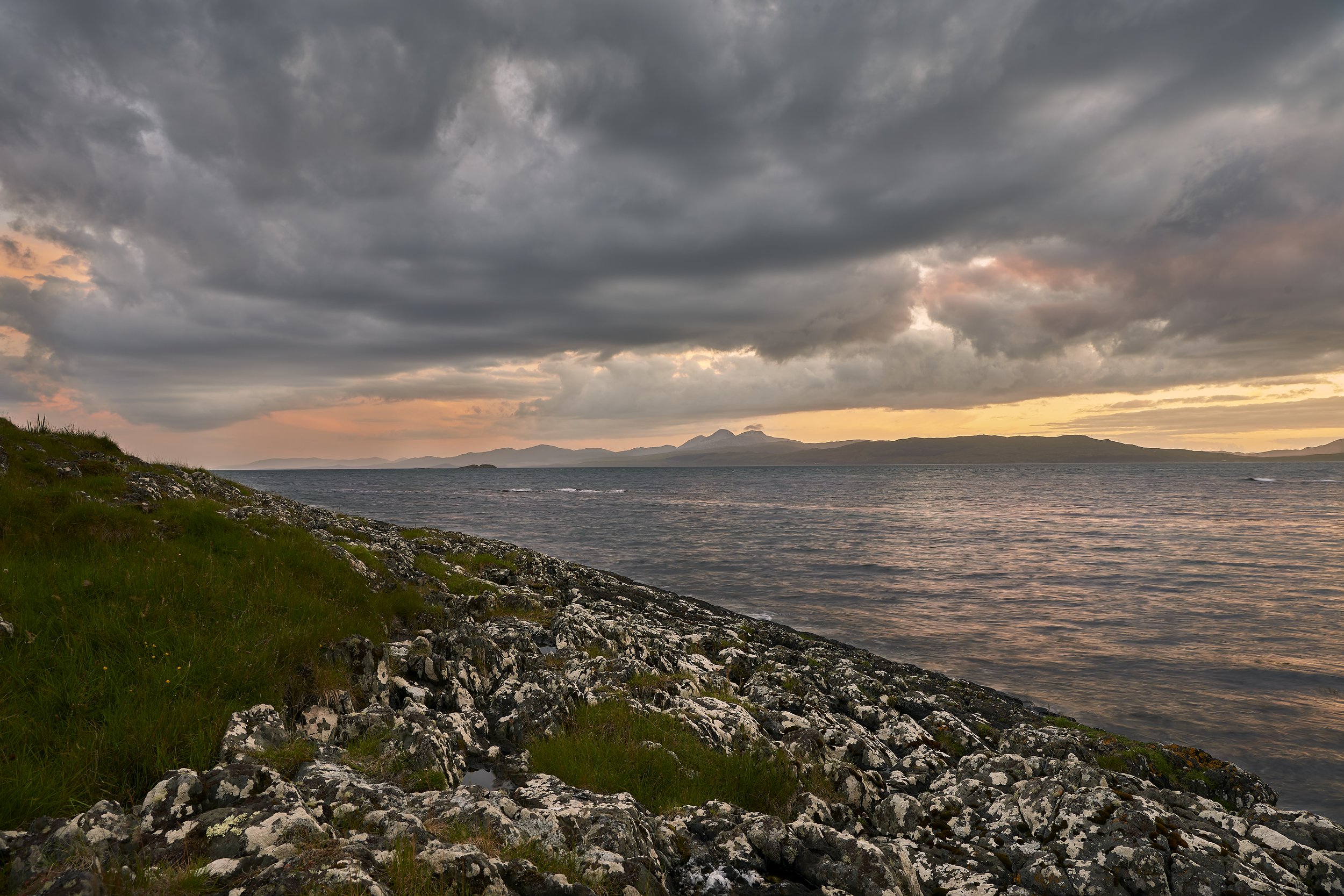 The Paps and Sound of Jura from the Jetty at Keillmore, Argyll and Bute