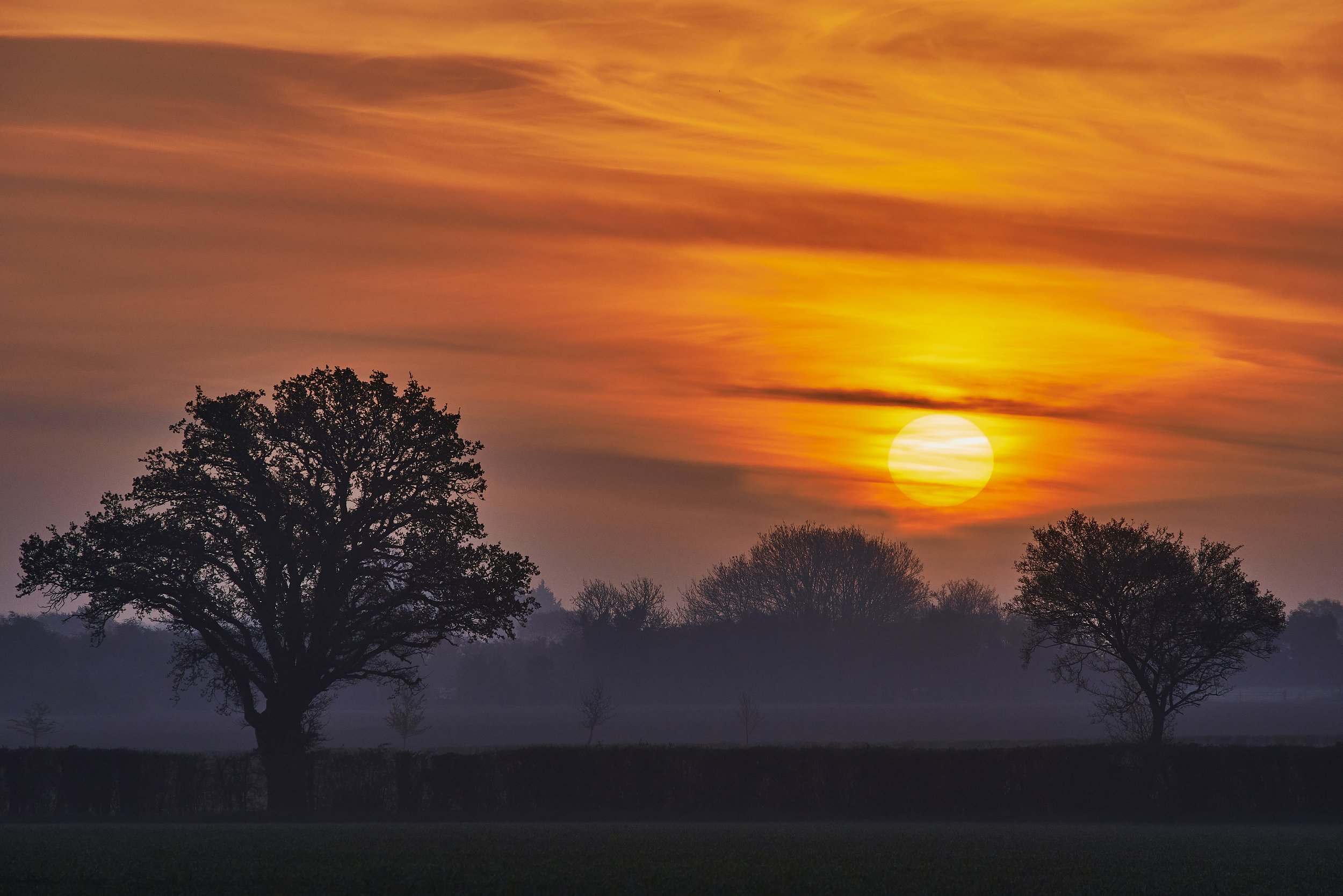 Lockdown sunrise over Elsing Norfolk April 2020