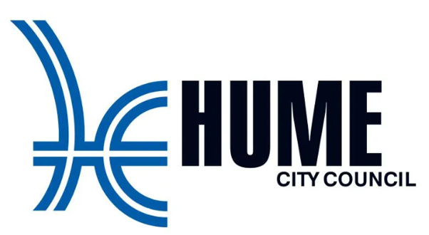 Image contains Hume City Council's blue and black logo, a council that has chosen Cope Crane Trucks when they needed crane truck hire services.
