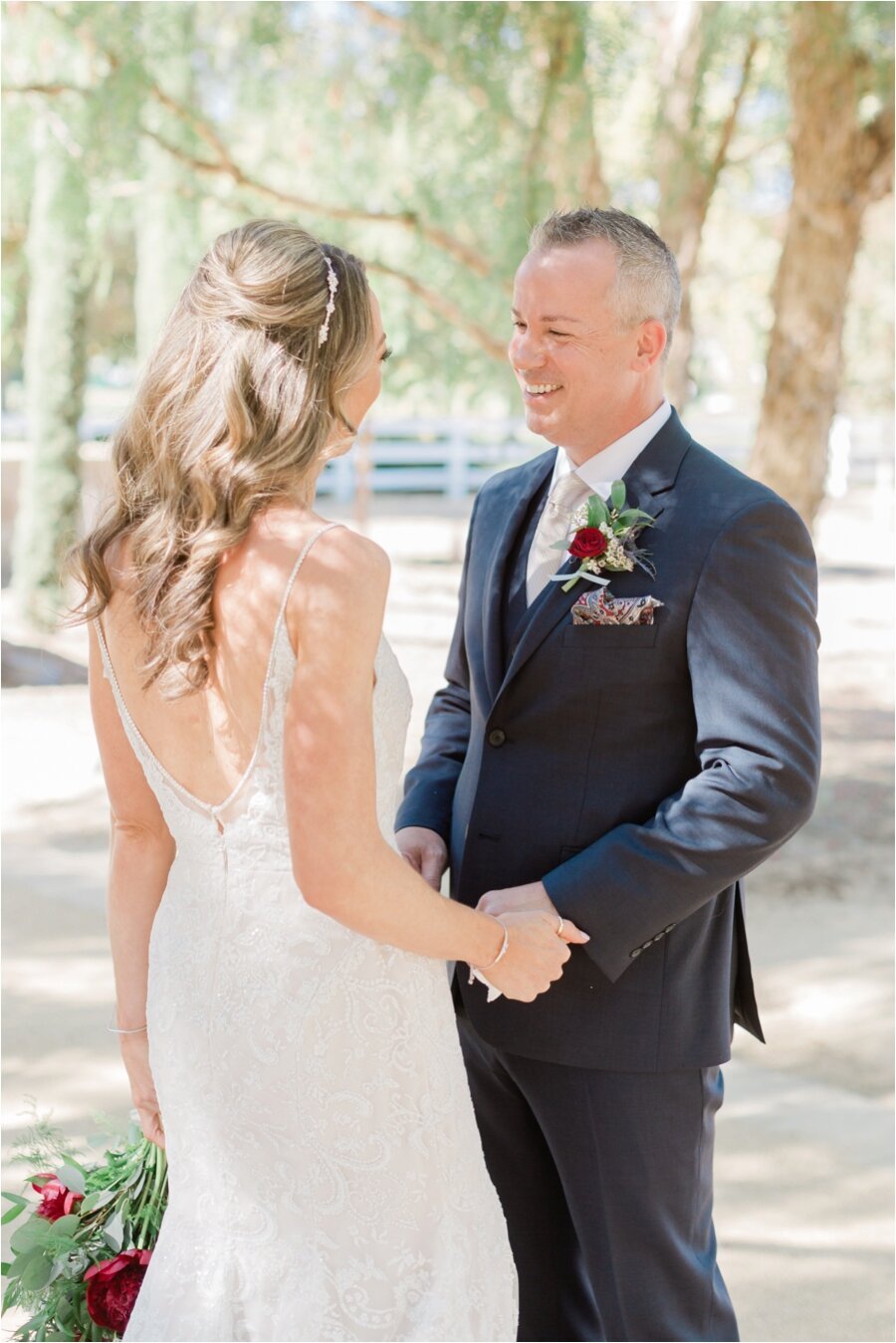 Groom see his bride for the first time