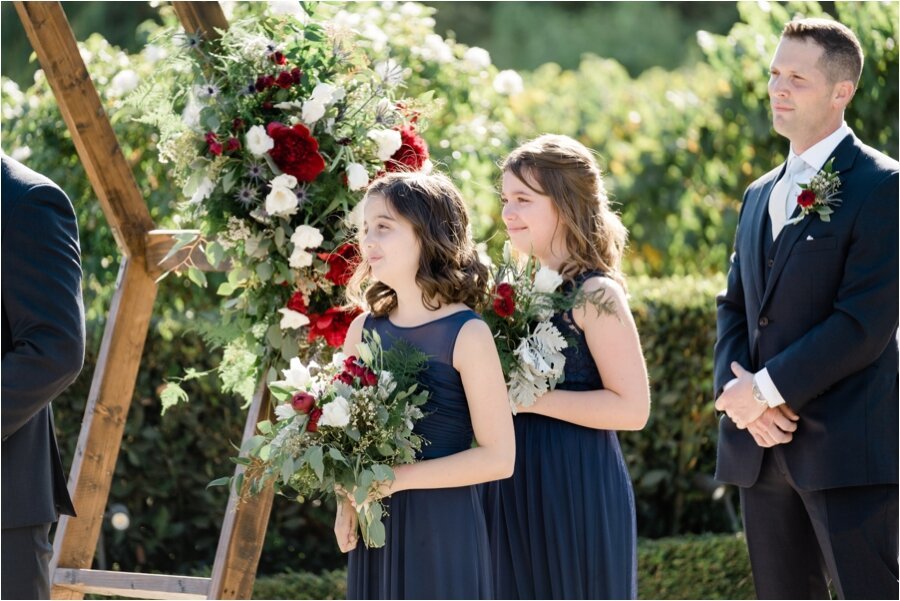 Groom's daughters during the ceremony