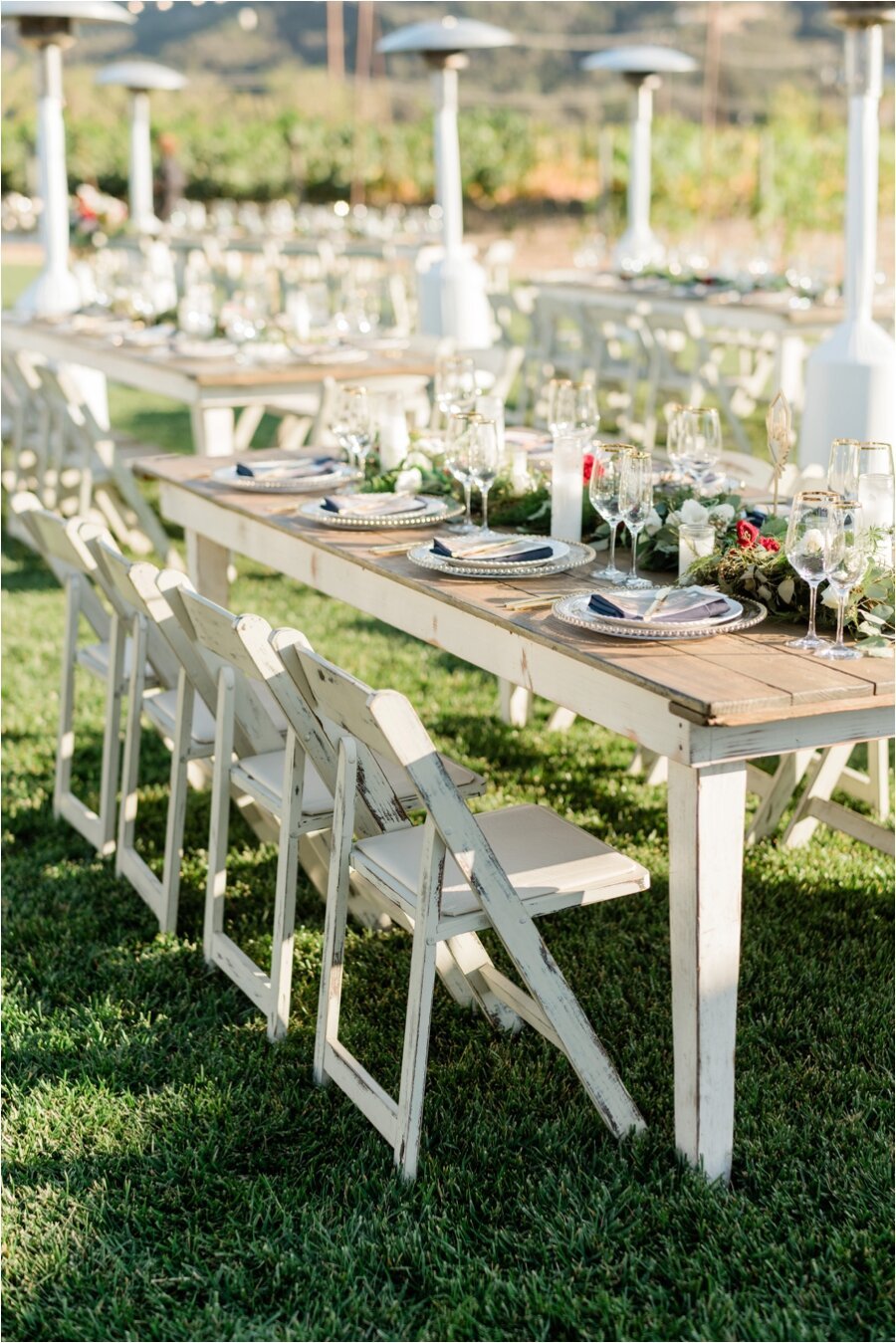 farm table reception decor Epona Estate Wedding