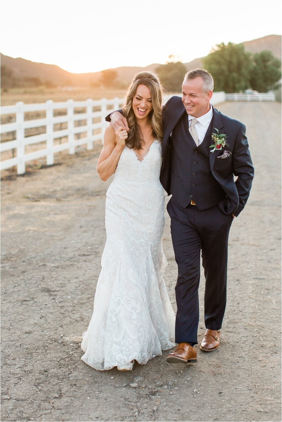 sunset photos of bride and groom at Epona Estate Vineyard