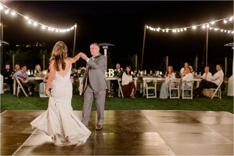 father daughter dance at Epona Estate Wedding