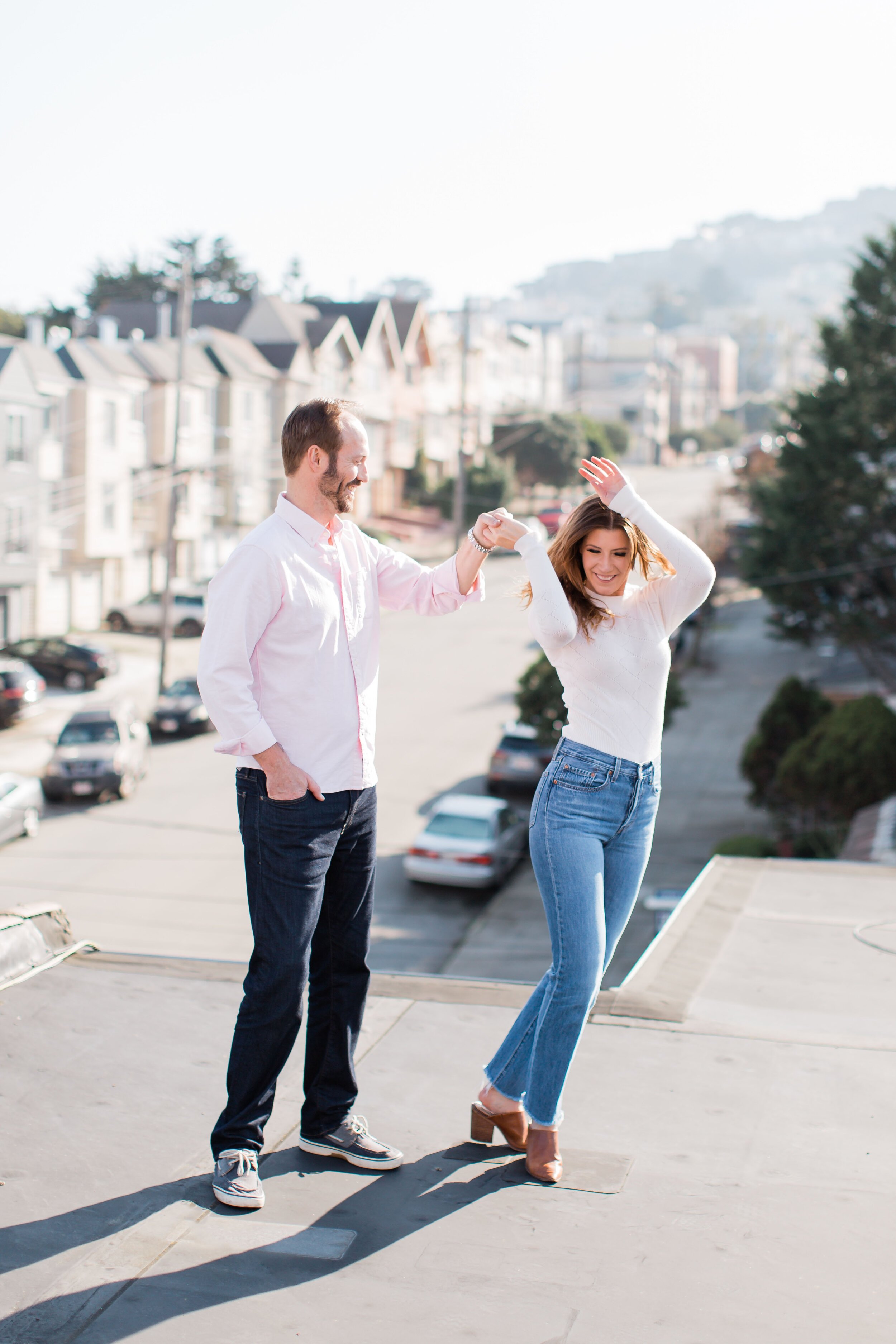 San Francisco Rooftop Engagement Photography