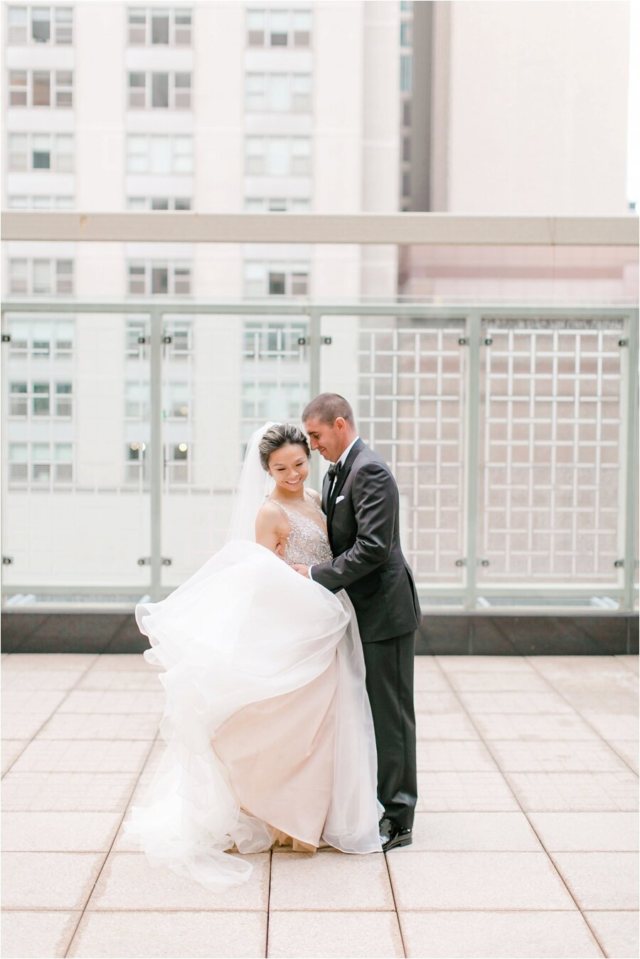 bride and groom portraits at The Peninsula Hotel Chicago 