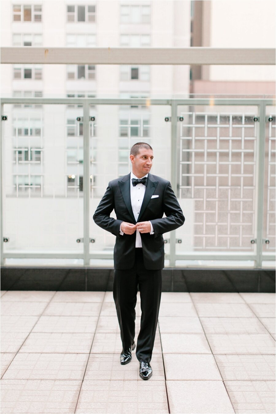 Groom portrait at The Peninsula Hotel Chicago