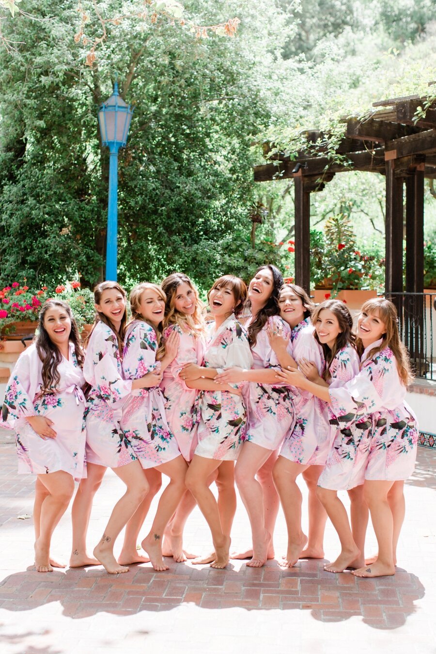 Bridesmaids in robes 