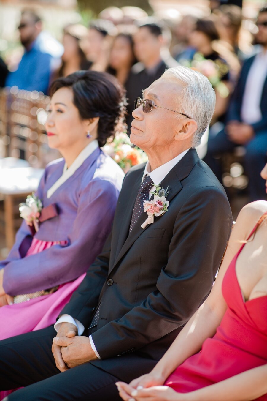 bride's parents during the ceremony