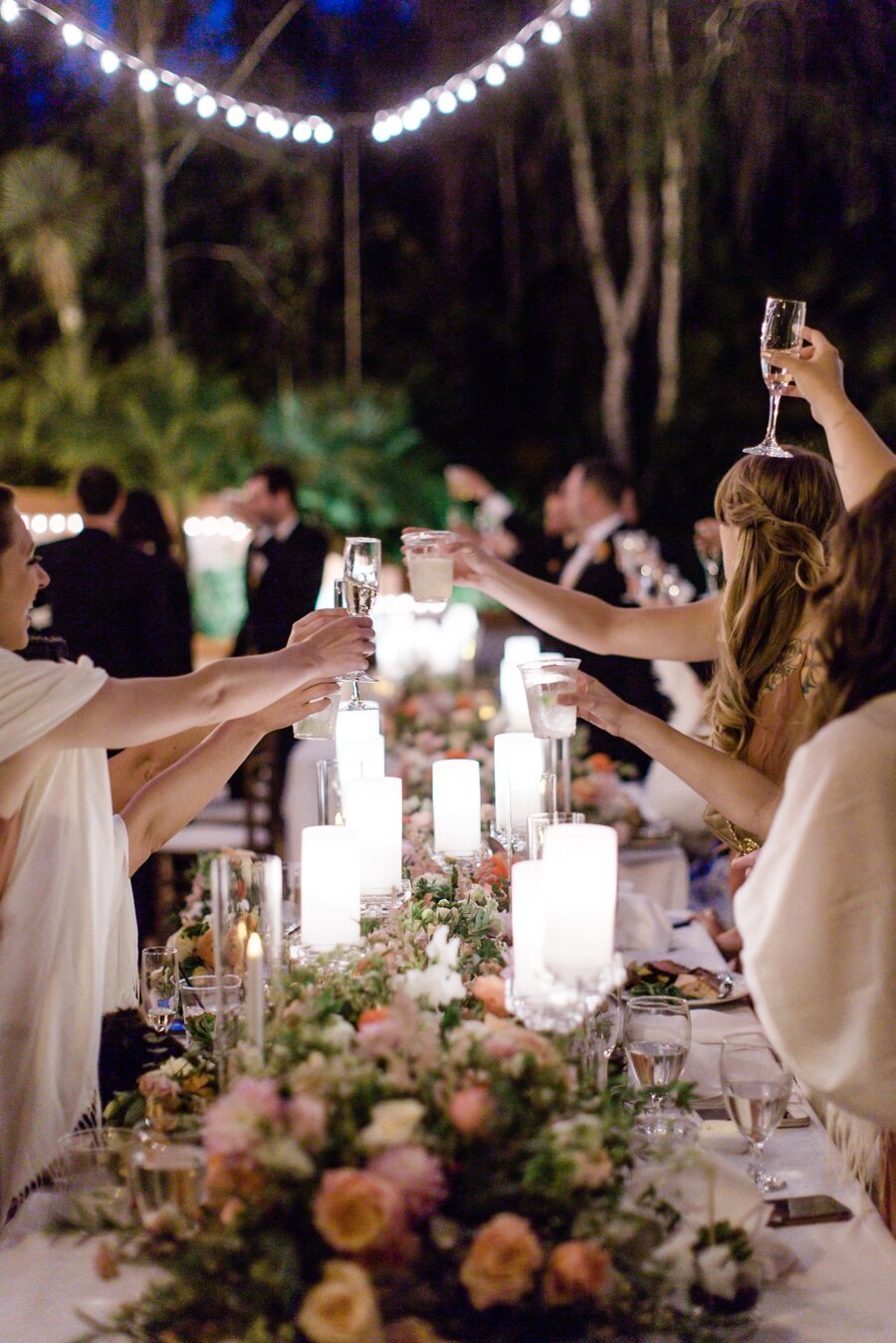 wedding guests cheers