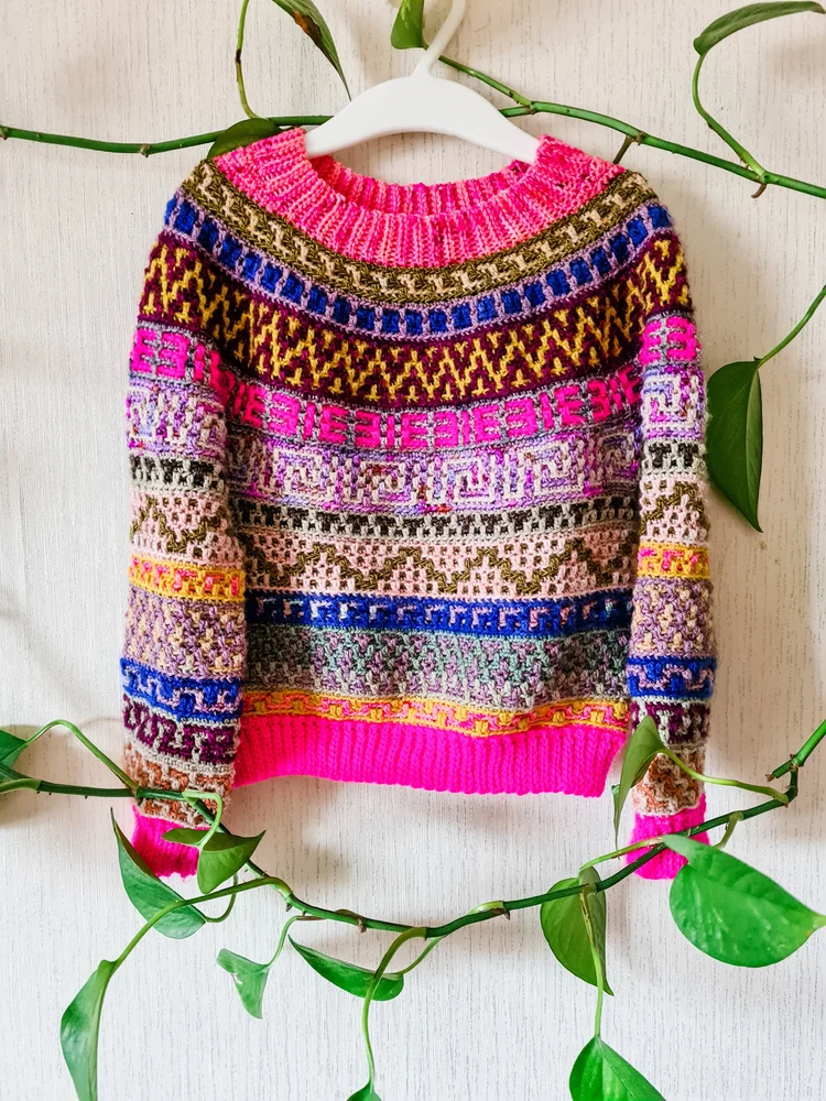 LONG SLEEVE JUMPER WITH PRINT FRONT MAKE ME YOUR MOSAIC