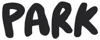 The word 'PARK' written in large, black, playful letters.