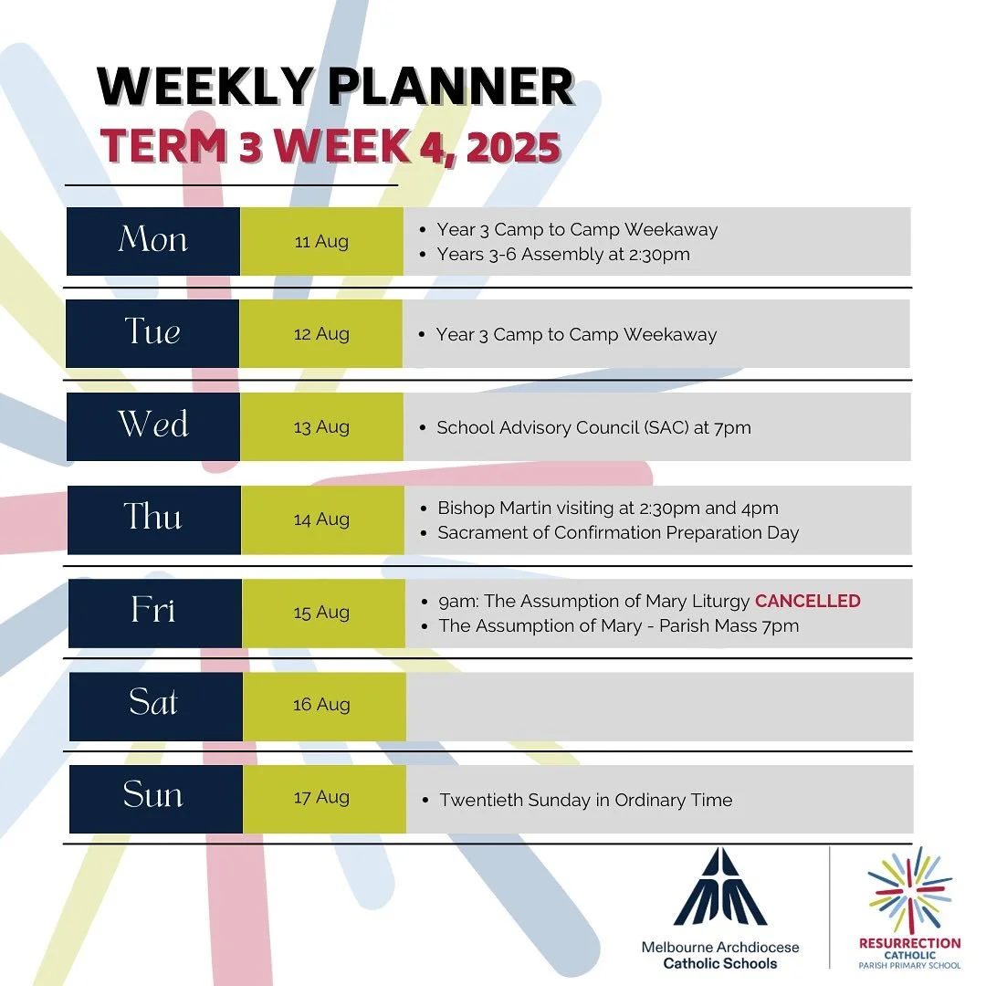 We&rsquo;re now in Week 4! Please see this week&rsquo;s event reminders above