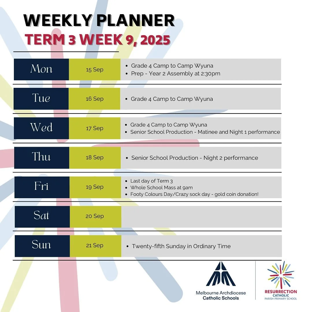 Week 9! We&rsquo;re halfway though but here&rsquo;s a reminder of what&rsquo;s happening this week! It&rsquo;s a big one!

Happy last week of Term 3!