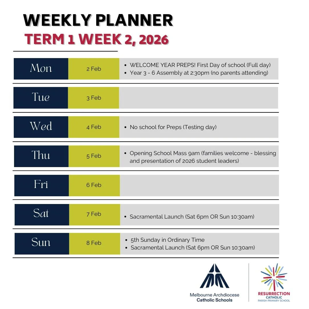 Term 1 Week 2 in a snapshot! Tomorrow, we welcome our little friends as they begin their Primary School journey in Year Prep! ❤️💙💚💛

#rskingspark #resurrectionkp