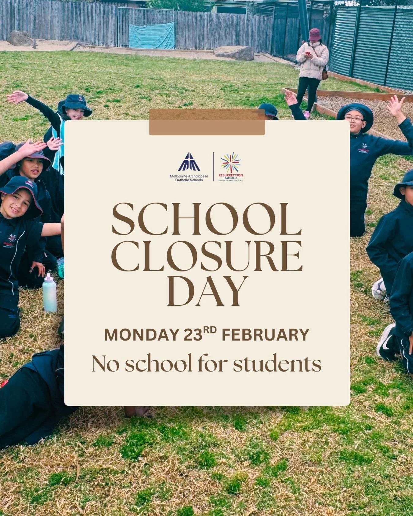 No school tomorrow! Enjoy your sleep in, see you on Tuesday.