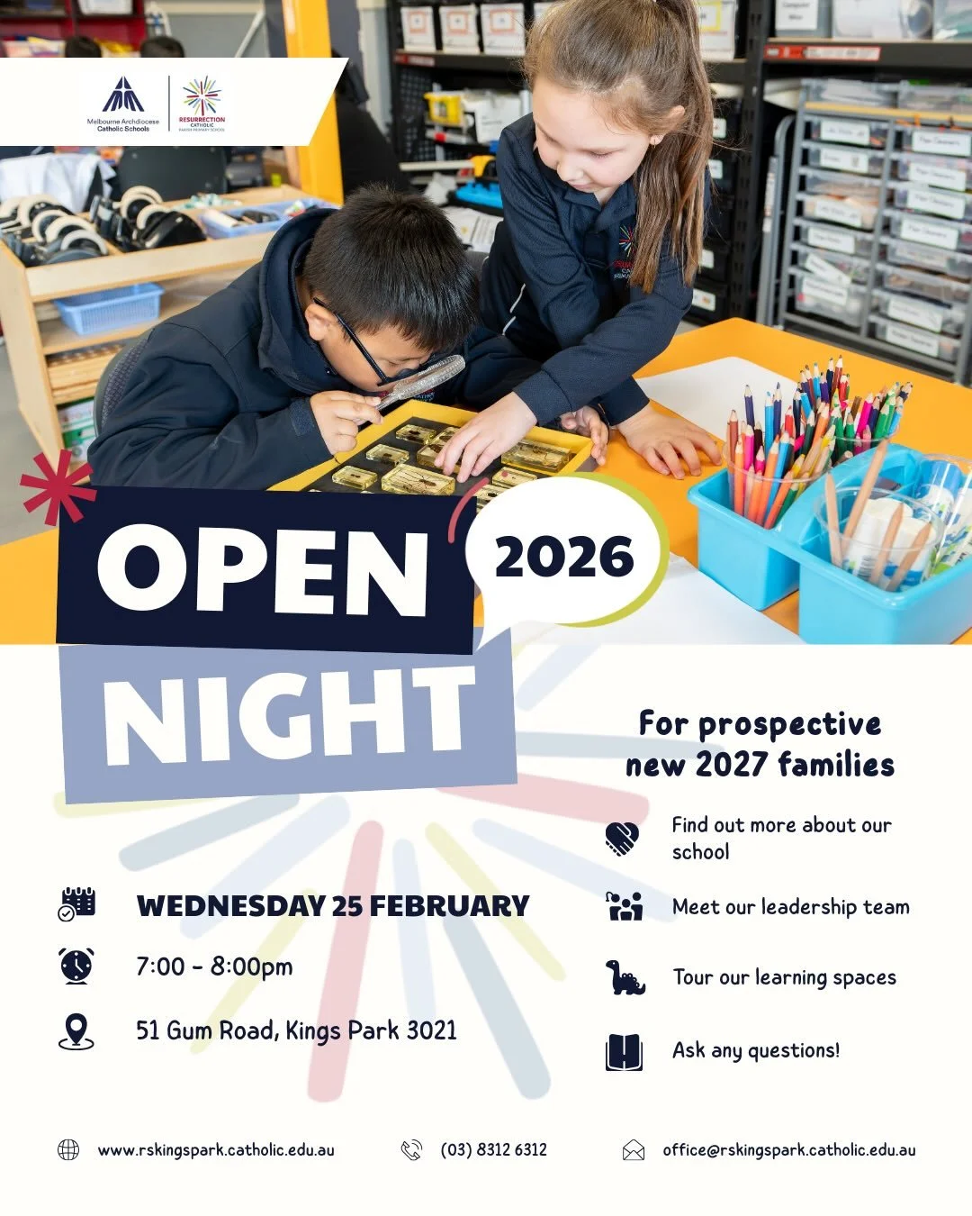 Tomorrow we welcome prospective families to our Open Night. We look forward to meeting you and your families ☺️