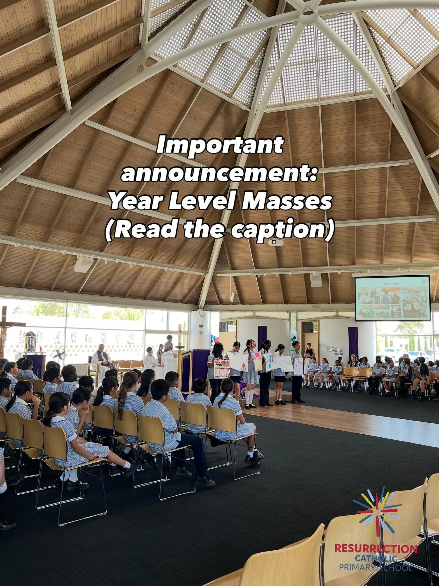 Our Year Level Masses have now been changed to the new time of 2:30pm, and we&rsquo;d love your support! 🙏🏼 

Support our students at their Masses in Term 1:
&bull;  Years 3 &amp; 4 - This Friday 9am (due to the Sacrament of First Reconciliation)
&