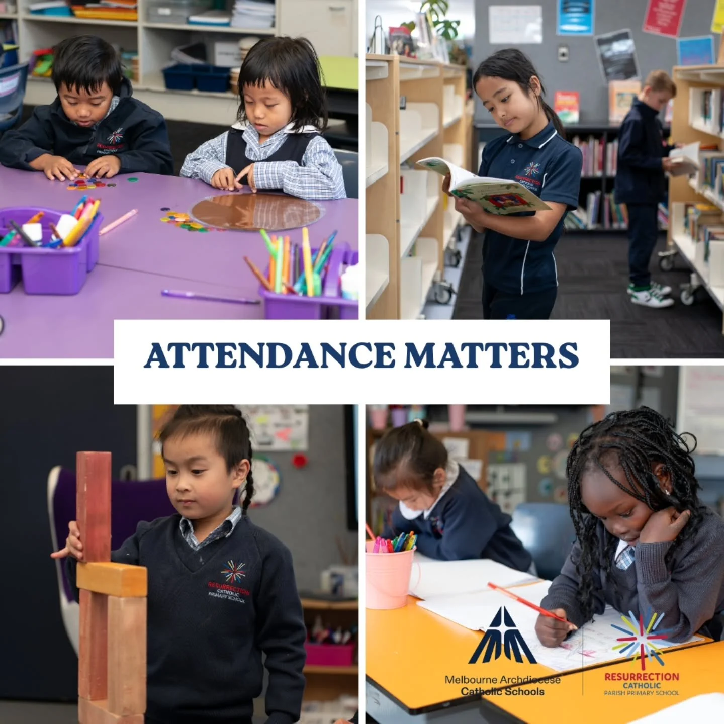 Attendance Matters! ⏰️

Every day and every minute counts when it comes to learning. Regular attendance helps students build confidence, stay connected and achieve their best.

If your child is absent, please notify the school via the absentee line o