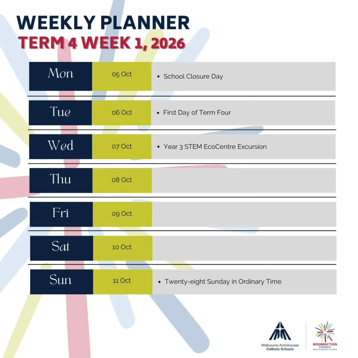 Term 4 starts tomorrow! We can&rsquo;t wait to welcome everyone back for a fantastic final term! 

#rskingspark #resurrectionkp #melbournecatholicschools #melbournearchdiocesecatholicschools #brimbank