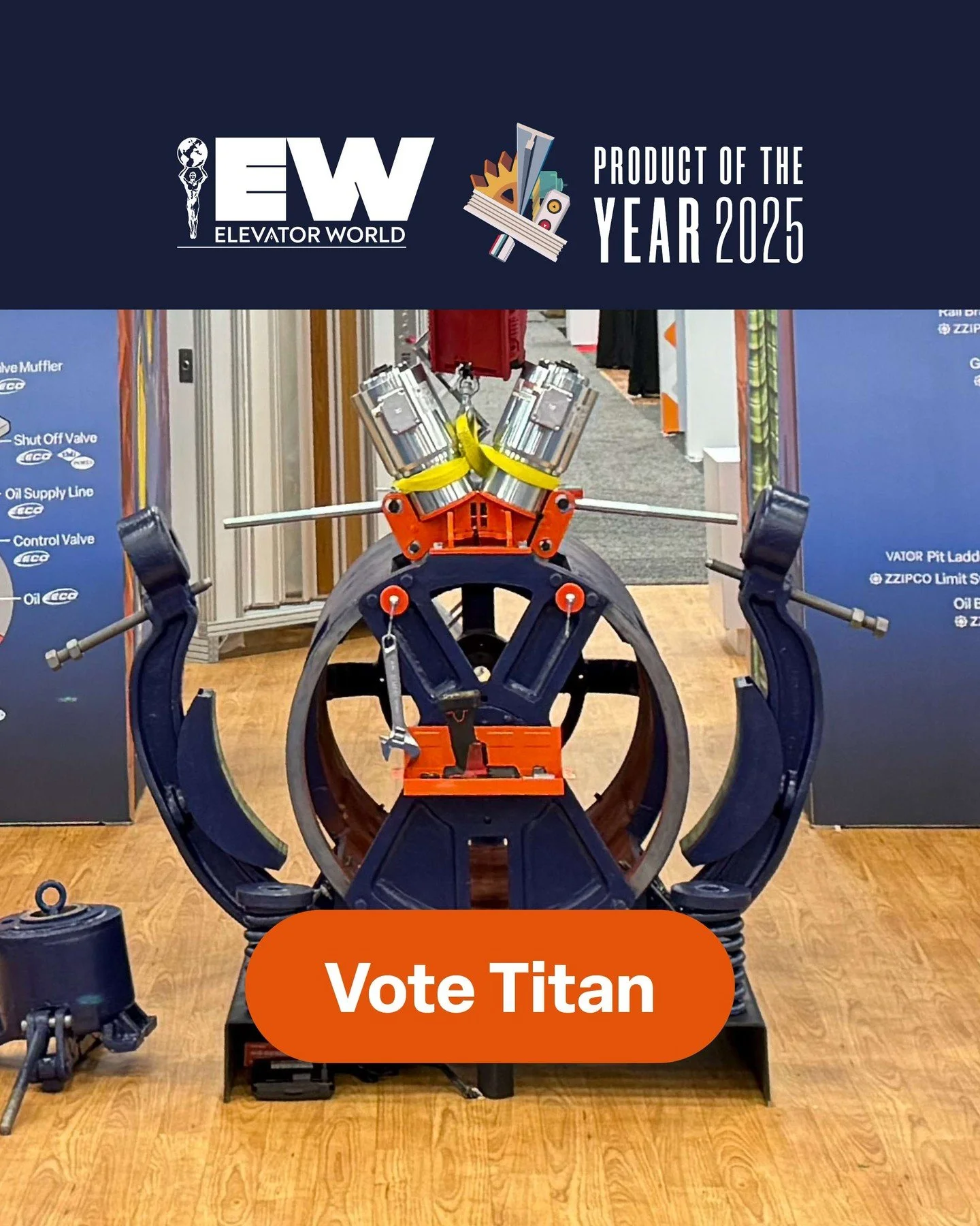Halfway there! 🚀
Vote daily for Titan Brake Systems in the #ElevatorWorld Product of the Year.
🗳️ Link to vote in profile