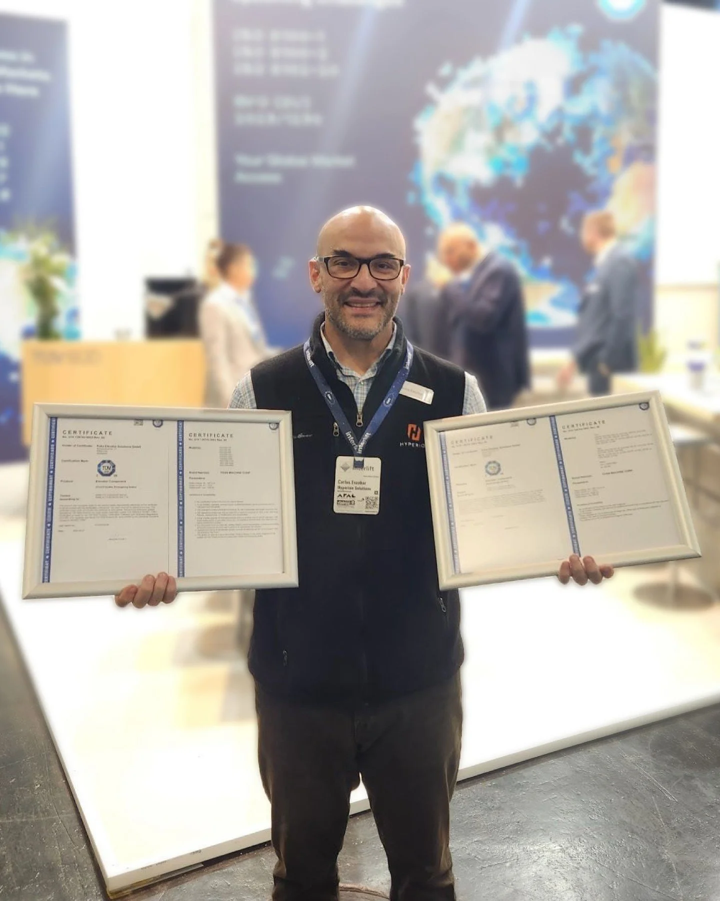 📍 Interlift 2025, Nuremberg
We kicked off the week by earning A17.1 / A17.5 certifications for the Titan Dual Plunger Retrofit Brake Kit, a major milestone for elevator safety.
Stop by Hall 3A, Booth A300 to meet Carlos, Pete, and Andrew before the
