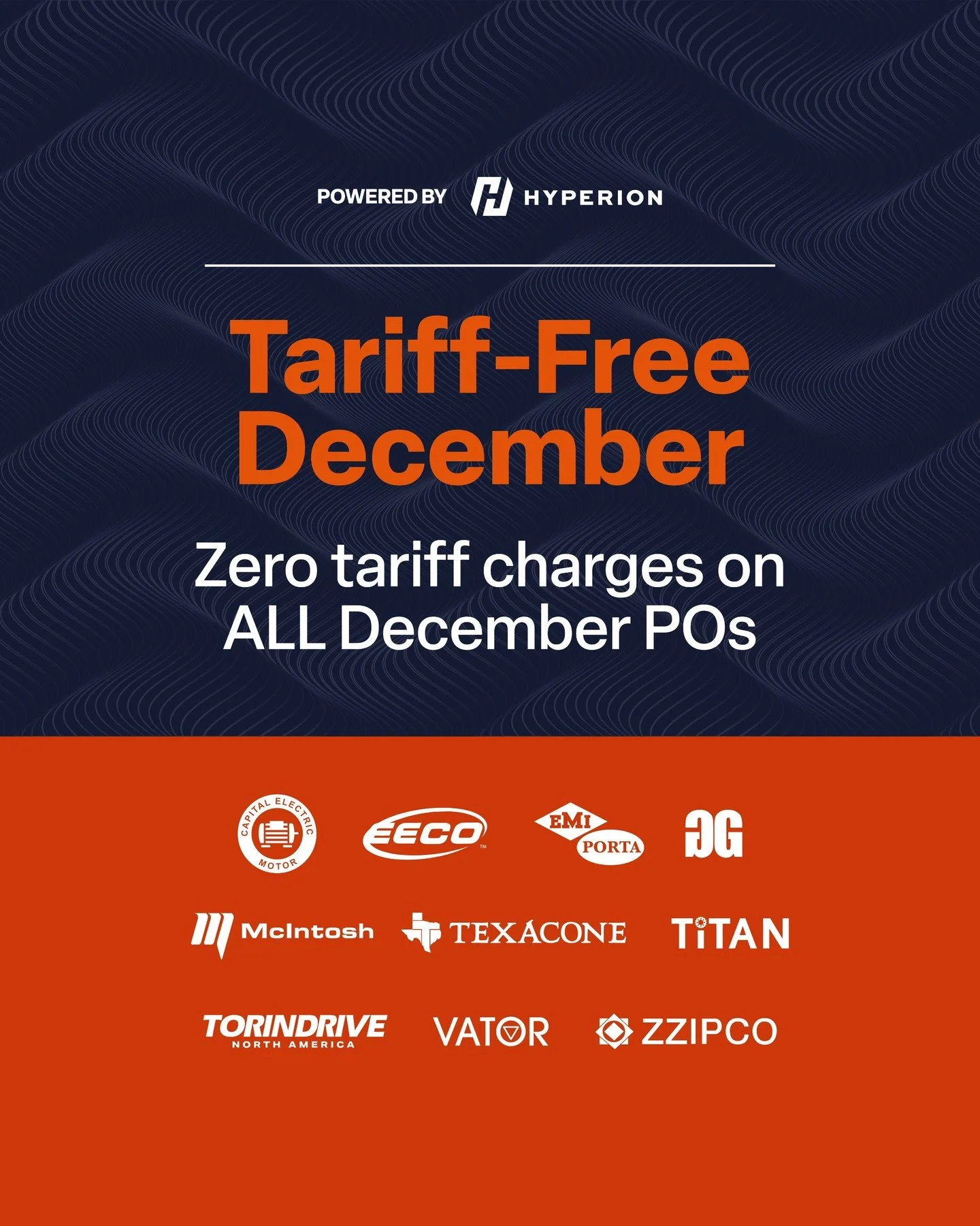 Tariff-Free December is live. Zero tariff charges on all December POs.
#HypeTeam #BuiltToElevate