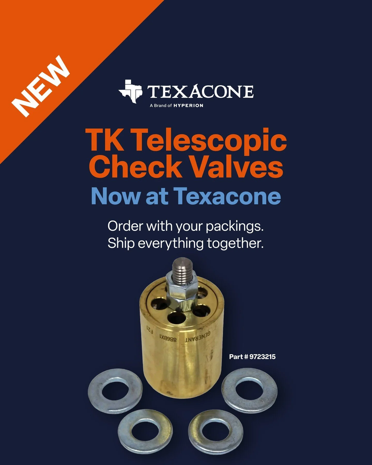 Tired of placing separate orders for check valves and packings?

Now you don&rsquo;t have to.

Texacone is carrying TK Telescopic Check Valves, used on all TK telescopic jack applications.

Order valves and packings together. Ship once. Save time and
