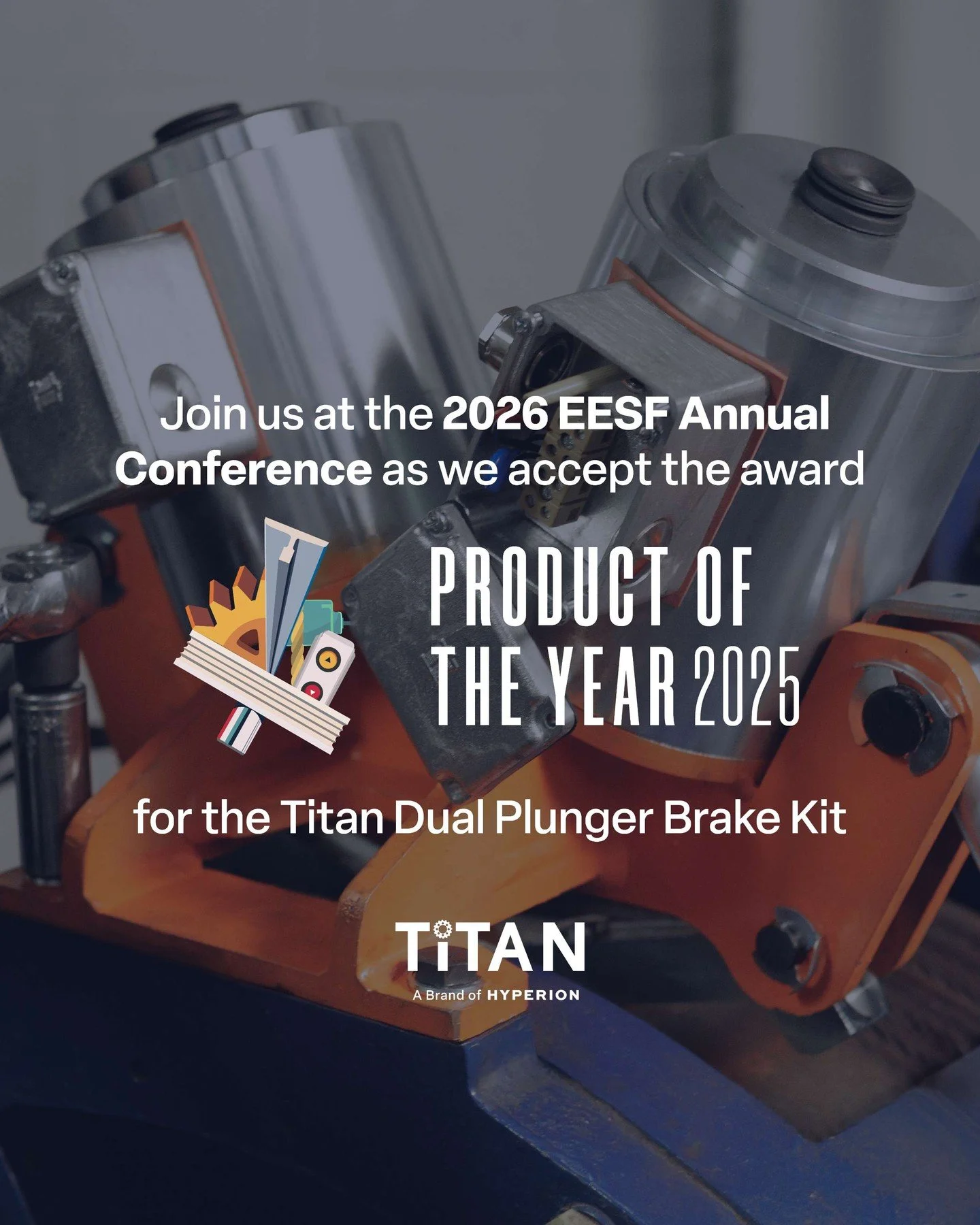 Product of the Year.

The Titan Dual Plunger Brake Kit has been recognized by Elevator World.

Redundant plunger design.
Field-focused installation.
Built for consistent performance.

Morgan Jones will accept the award at EESF.

Visit our booth to se