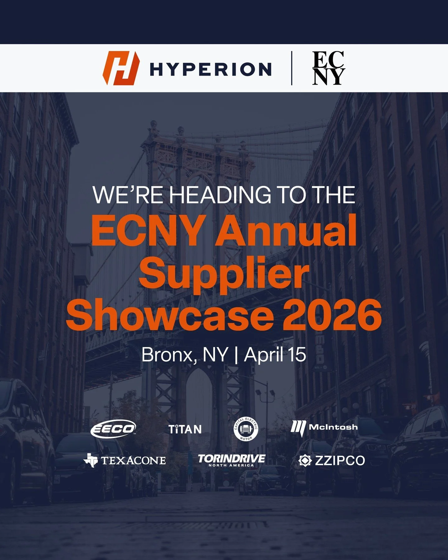 ECNY Supplier Showcase
April 15 | Bronx, NY

Follow along.