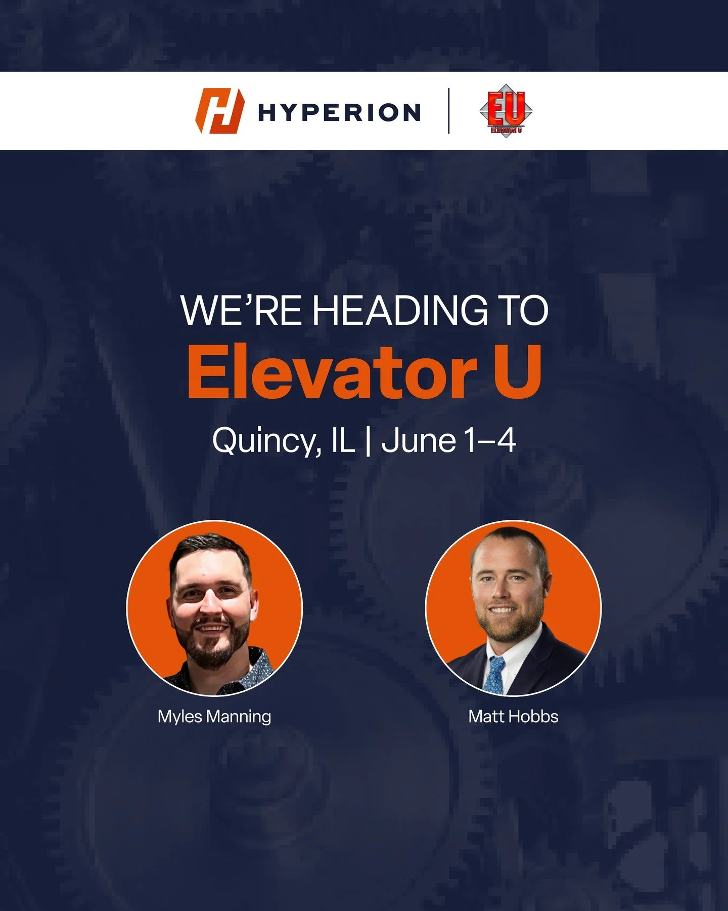 Next week: Elevator U (June 1&ndash;4).

Myles and Matt will be on the floor representing Hyperion. If you need clear specs, realistic lead times, or direct technical answers for your next project, look for them on-site.