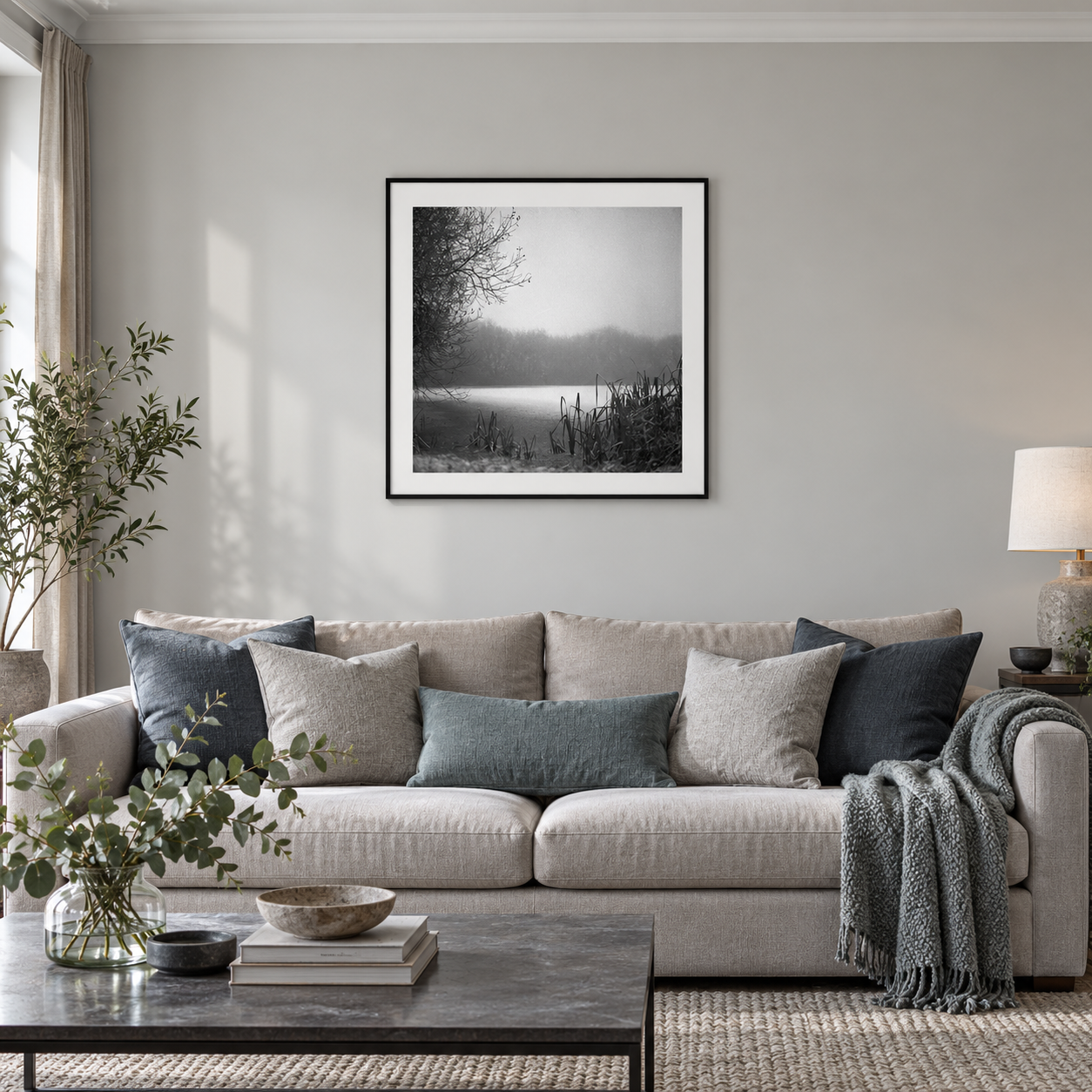 Foggy lake print above the sofa-3.png