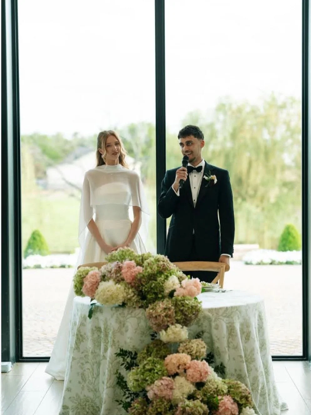 A hydrangea waterfall is always a good idea. We love how these florals brought beautiful, intentional depth and movement to the entire Charles wedding celebration.🌿 

Venue: @TheBowerVenue
Planner: @MosaicMoments.Events
Photographer: @AllyCorley.co
