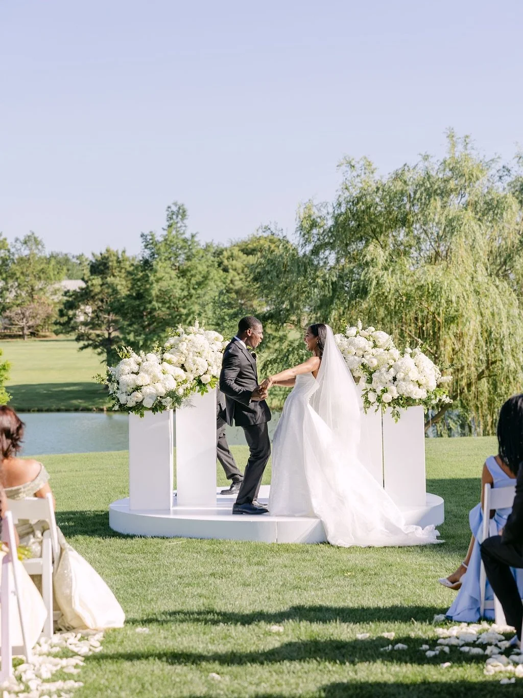 Modern white florals, lush textures, and so much love for Amaya + Kyron.

Planner: @laurynlambevents 
Photographer: @rachellelynn.co 
Rentals: @mariannesrentals 
Venue: @thebowervenue