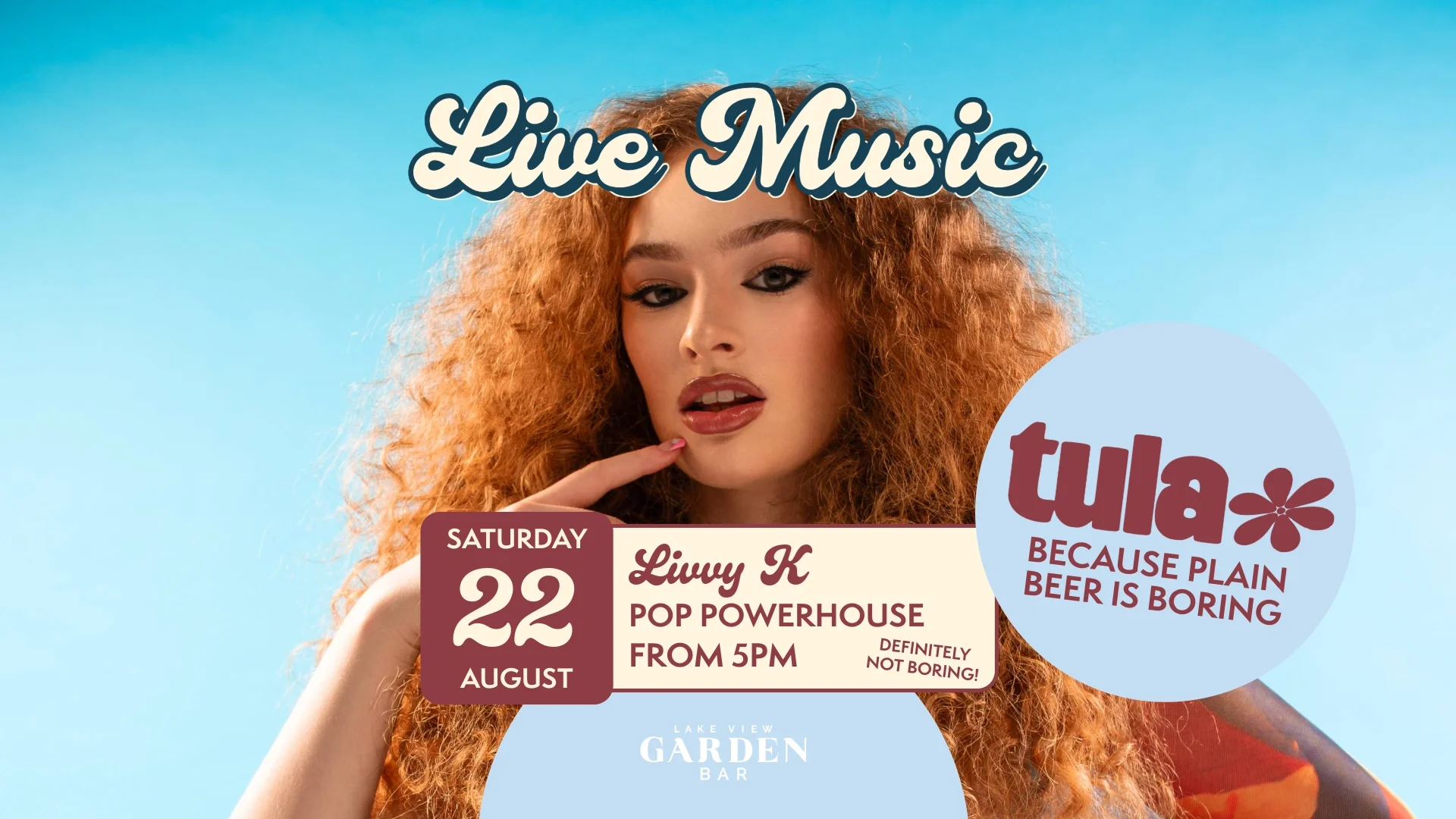 LIVVY K 22 AUGUST - Garden Bar - Live Music