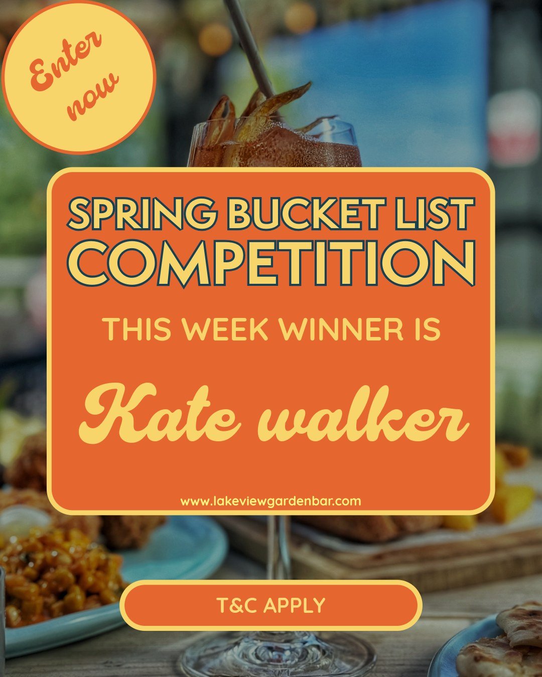 The results are in for the first week of our Spring Bucket List!

🌸⚓️A massive congratulations to our Week 1 winner, Kate Walker!

🥳 You&rsquo;ve bagged a &pound;50  voucher to spend with us this spring. Whether you're eyeing up those loaded nachos