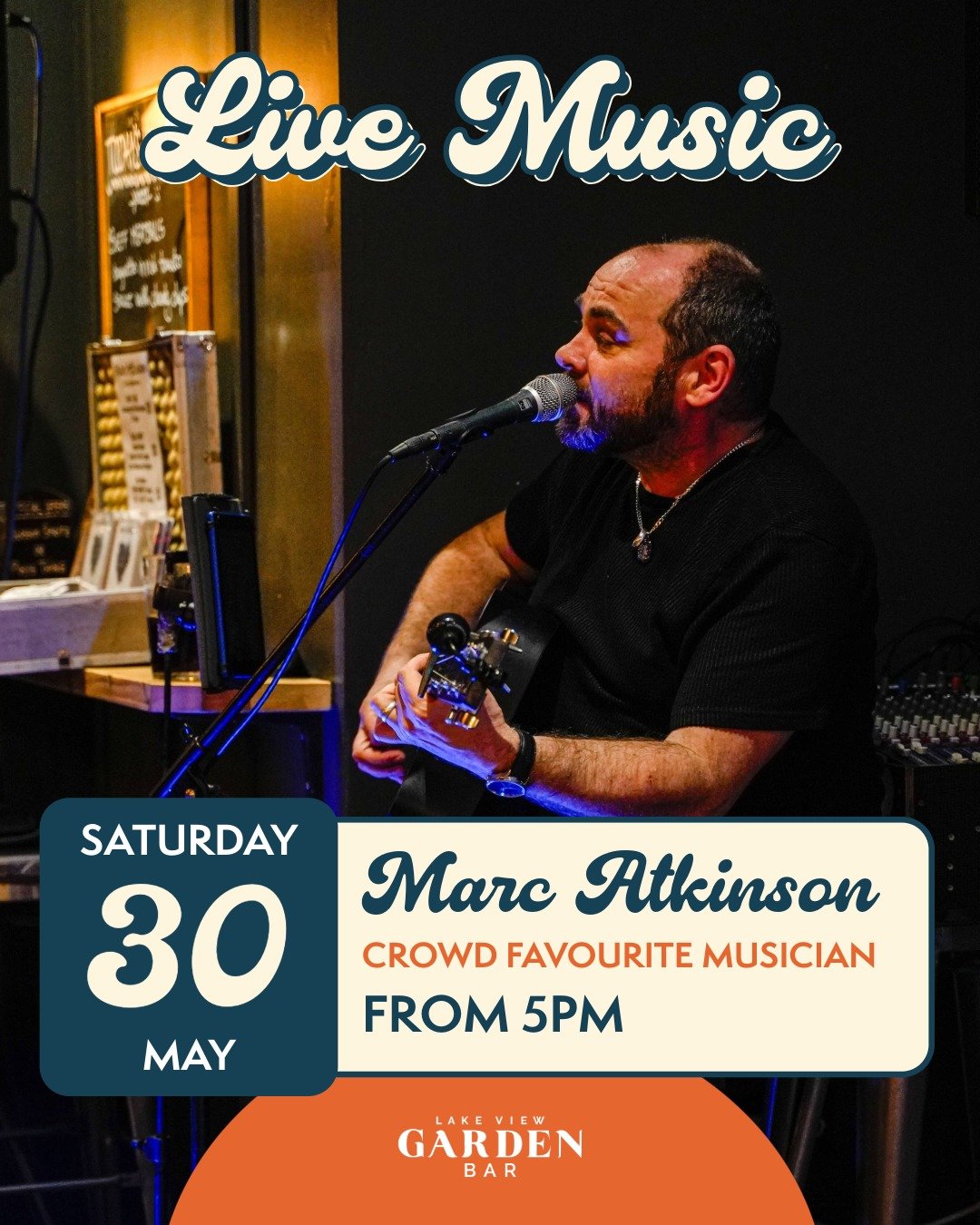 🎵 LIVE MUSIC TONIGHT!

Marc Atkinson  bringing  the HEAT tonight at Lake View Garden Bar| From 5 pm

Free entry. Good vibes. Great drinks. Stunning views.

check live music chart here : https://lakeviewgardenbar.com/whats-on/live-music

#goodvibes #