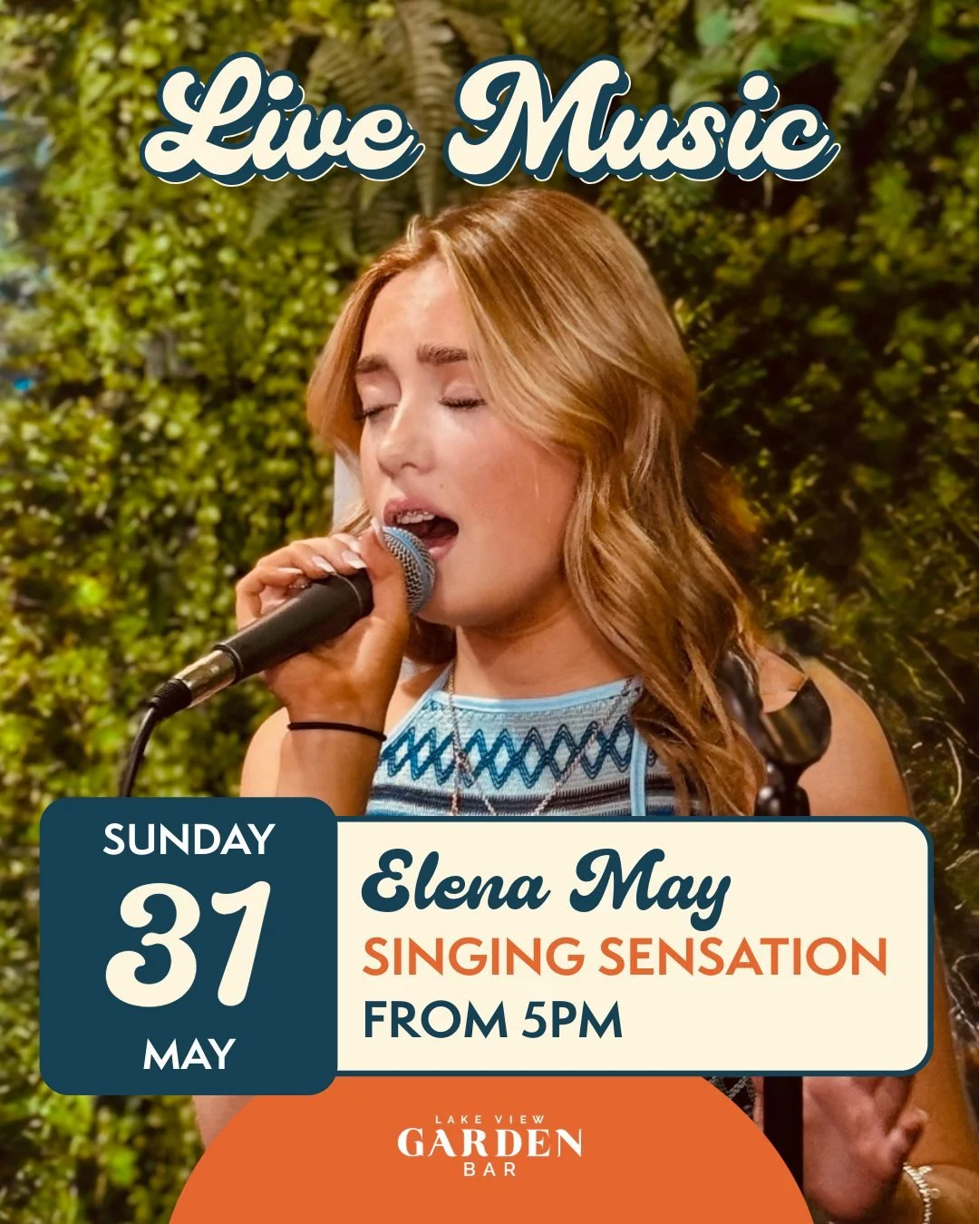 🎵 LIVE MUSIC TONIGHT!

Elena May  bringing  the HEAT tonight at Lake View Garden Bar| From 5 pm

Free entry. Good vibes. Great drinks. Stunning views.

check live music chart here : https://lakeviewgardenbar.com/whats-on/live-music

#goodvibes #lake