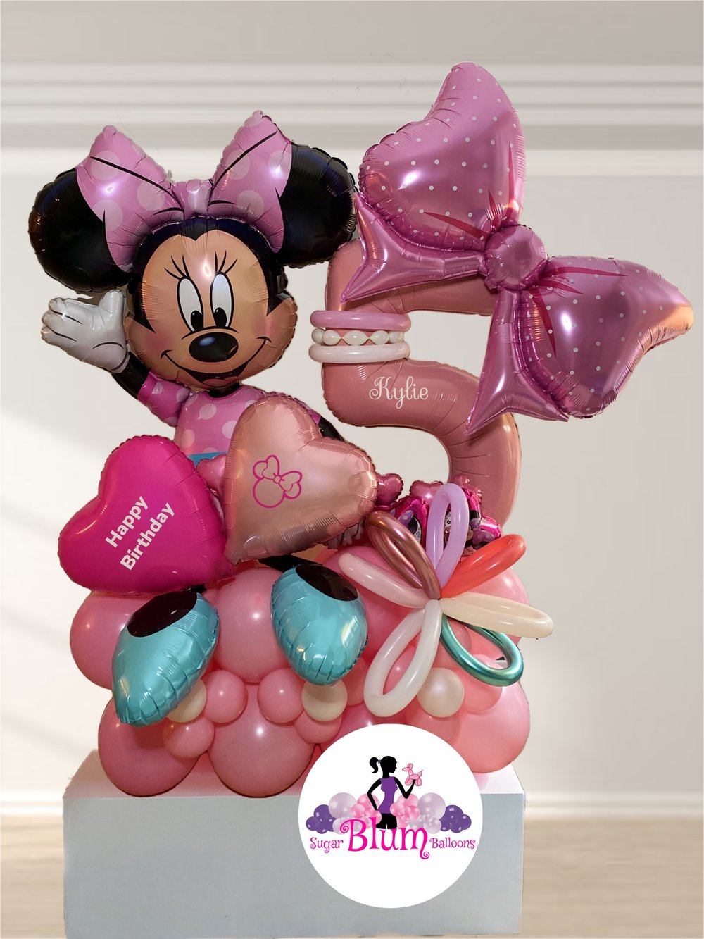Bouquet de 05 Ballons Minnie Mouse Rose