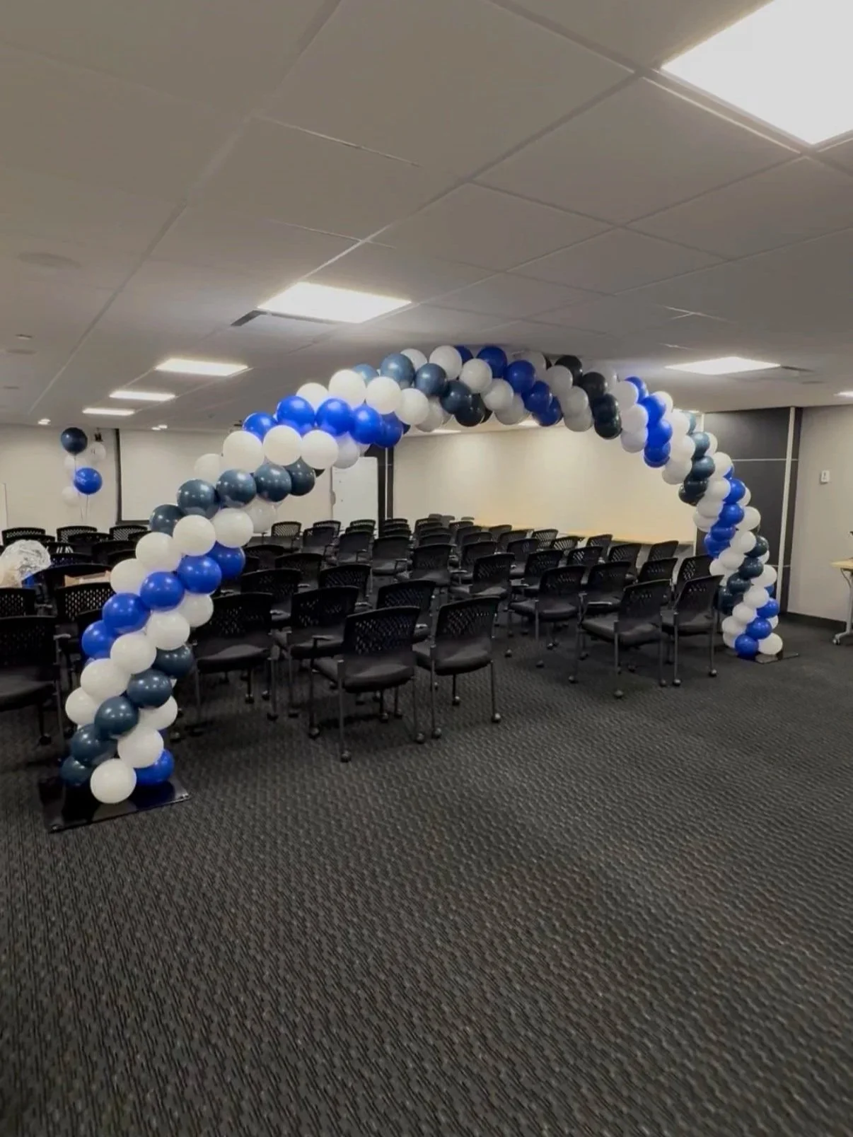 Corporate decor, corporate event, balloon arch,
