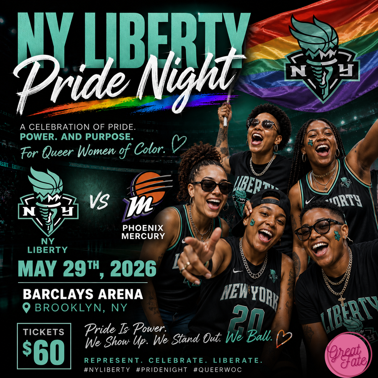 NY LIBERTY vs PHOENIX MERCURY [PRIDE NIGHT]